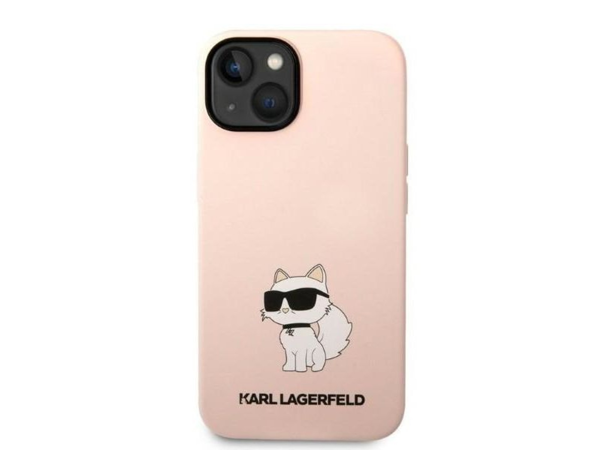 Funda rígida rosa/rosa de silicona Choupette para iPhone 14 Plus de Karl Lagerfeld KLHCP14MSNCHBCP (
