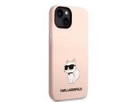 Funda rígida rosa/rosa de silicona Choupette para iPhone 14 Plus de Karl Lagerfeld KLHCP14MSNCHBCP ( Funda rígida rosa/rosa de silicona Choupette para iPhone 14 Plus de Karl Lagerfeld KLHCP14MSNCHBCP (