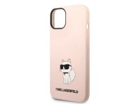 Funda rígida rosa/rosa de silicona Choupette para iPhone 14 Plus de Karl Lagerfeld KLHCP14MSNCHBCP ( Funda rígida rosa/rosa de silicona Choupette para iPhone 14 Plus de Karl Lagerfeld KLHCP14MSNCHBCP (