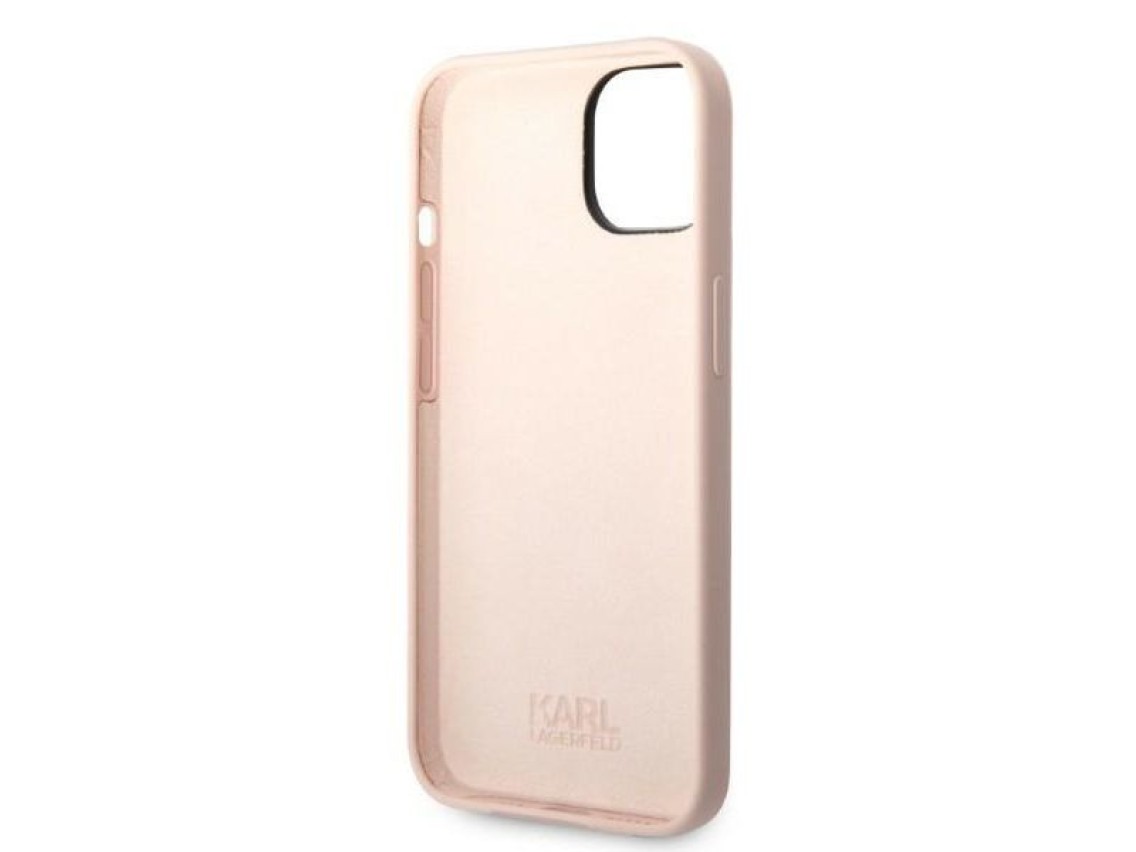 Funda rígida rosa/rosa de silicona Choupette para iPhone 14 Plus de Karl Lagerfeld KLHCP14MSNCHBCP (