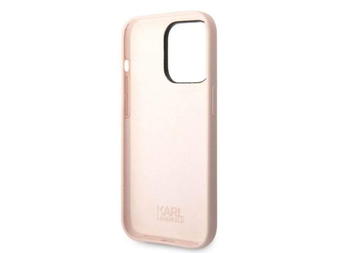 Karl Lagerfeld KLHCP14LSNCHBCP Capa rígida rosa/silicone rosa Choupette para iPhone 14 Pro 6.1"