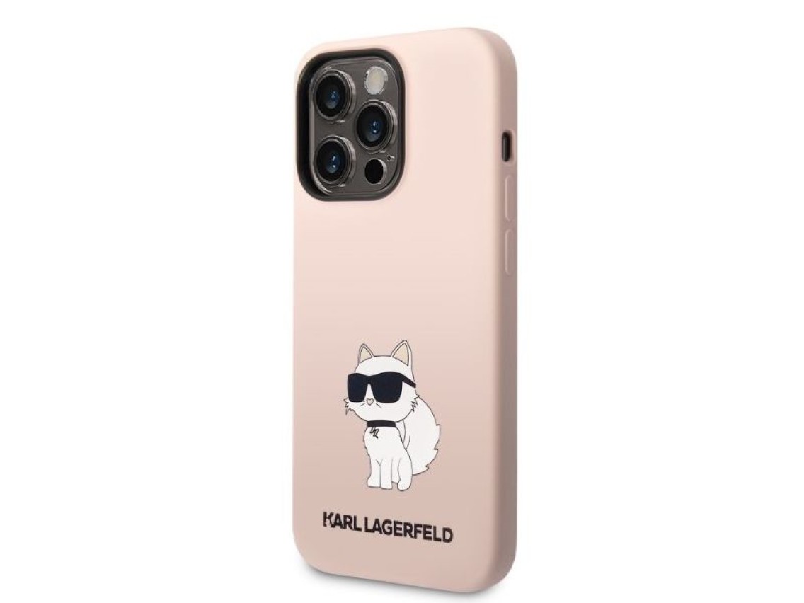 Funda de silicona Karl Lagerfeld Choupette para iPhone 14 Pro Max - rosa