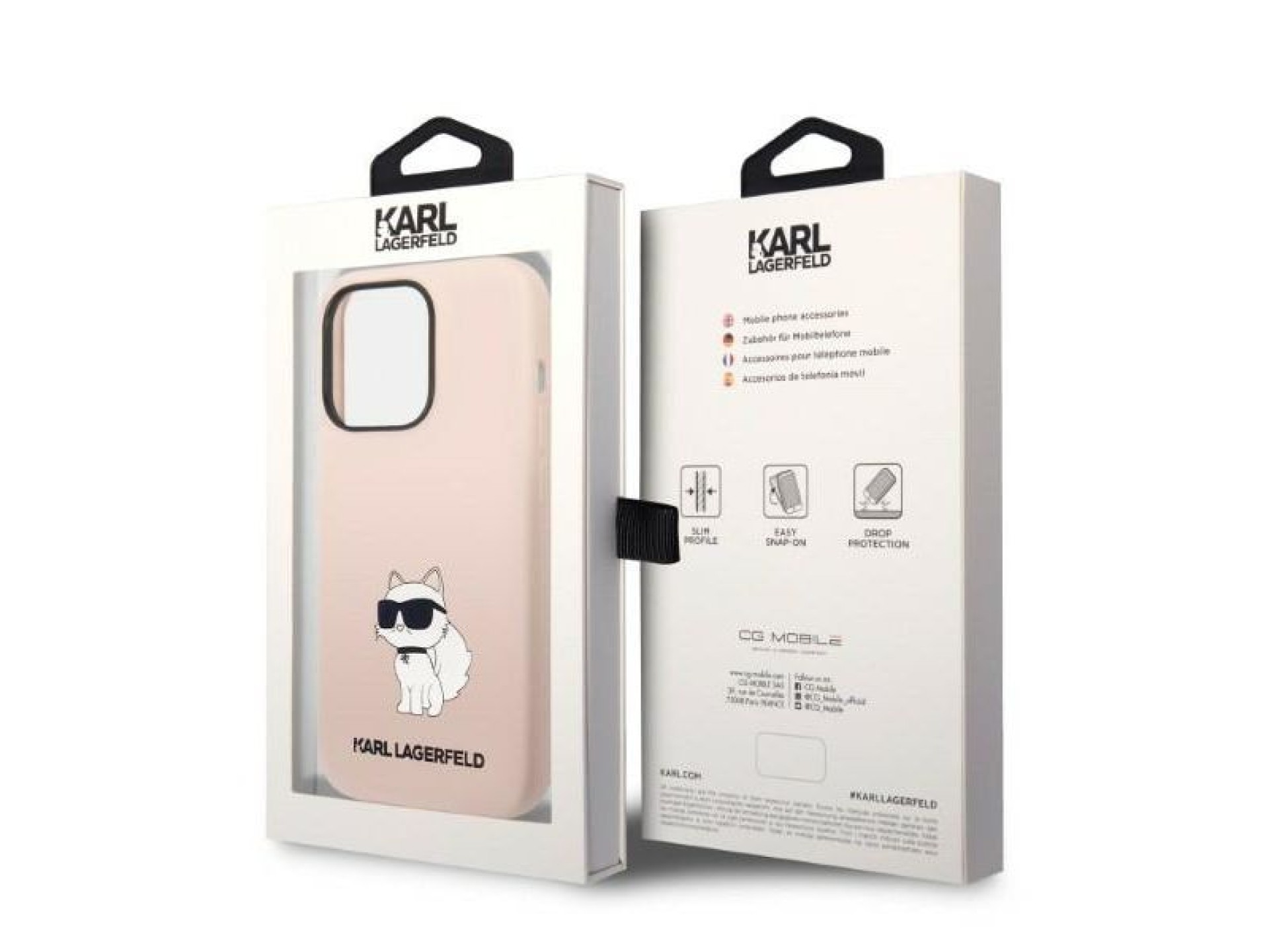 Funda de silicona Karl Lagerfeld Choupette para iPhone 14 Pro Max - rosa
