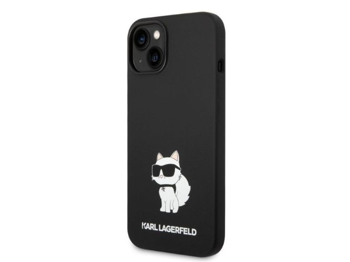 Capa de silicone Choupette de Karl Lagerfeld para iPhone 14 Plus - preta