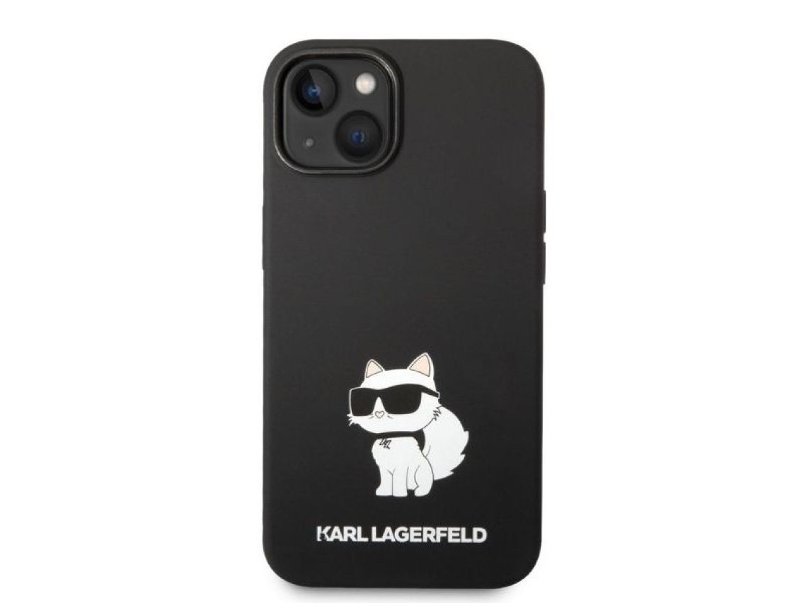 Capa de silicone Choupette de Karl Lagerfeld para iPhone 14 Plus - preta