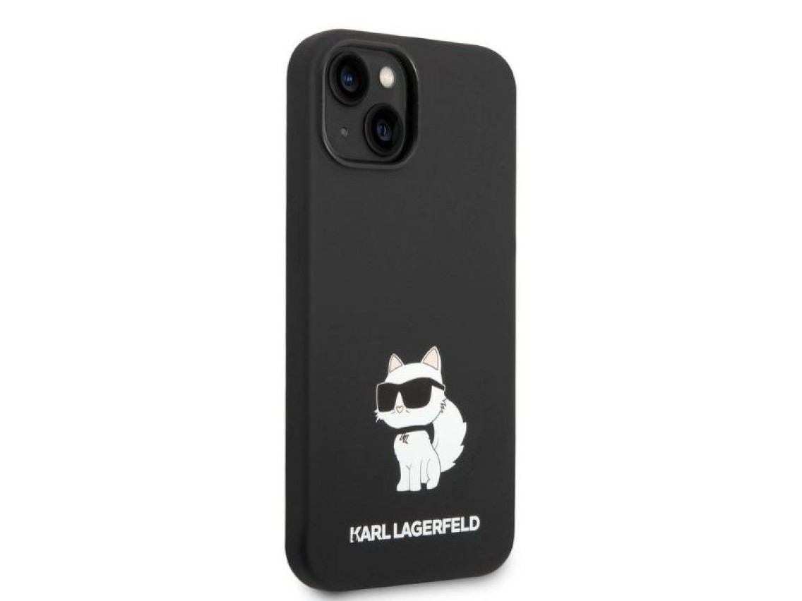 Capa de silicone Choupette de Karl Lagerfeld para iPhone 14 Plus - preta