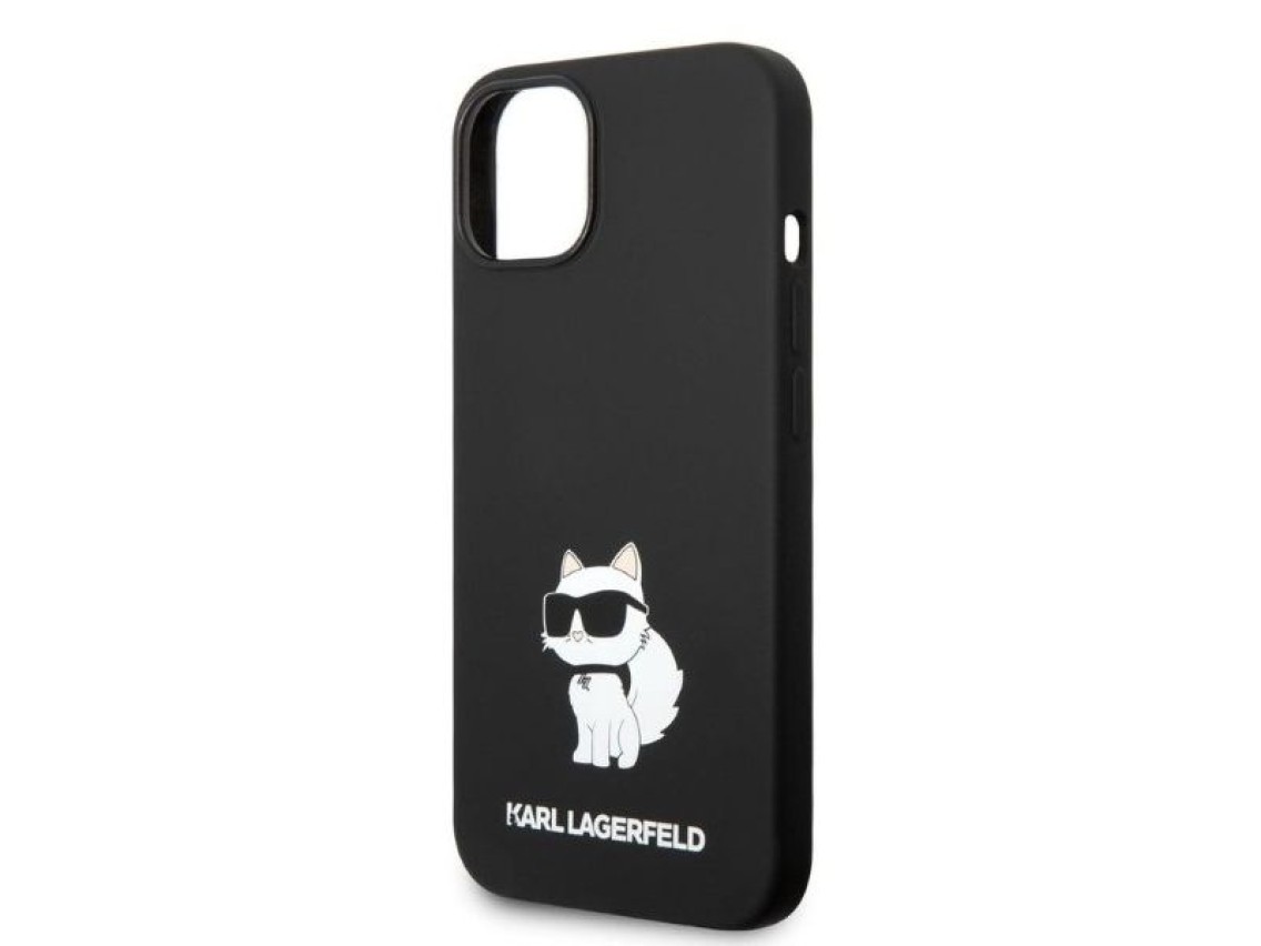 Capa de silicone Choupette de Karl Lagerfeld para iPhone 14 Plus - preta