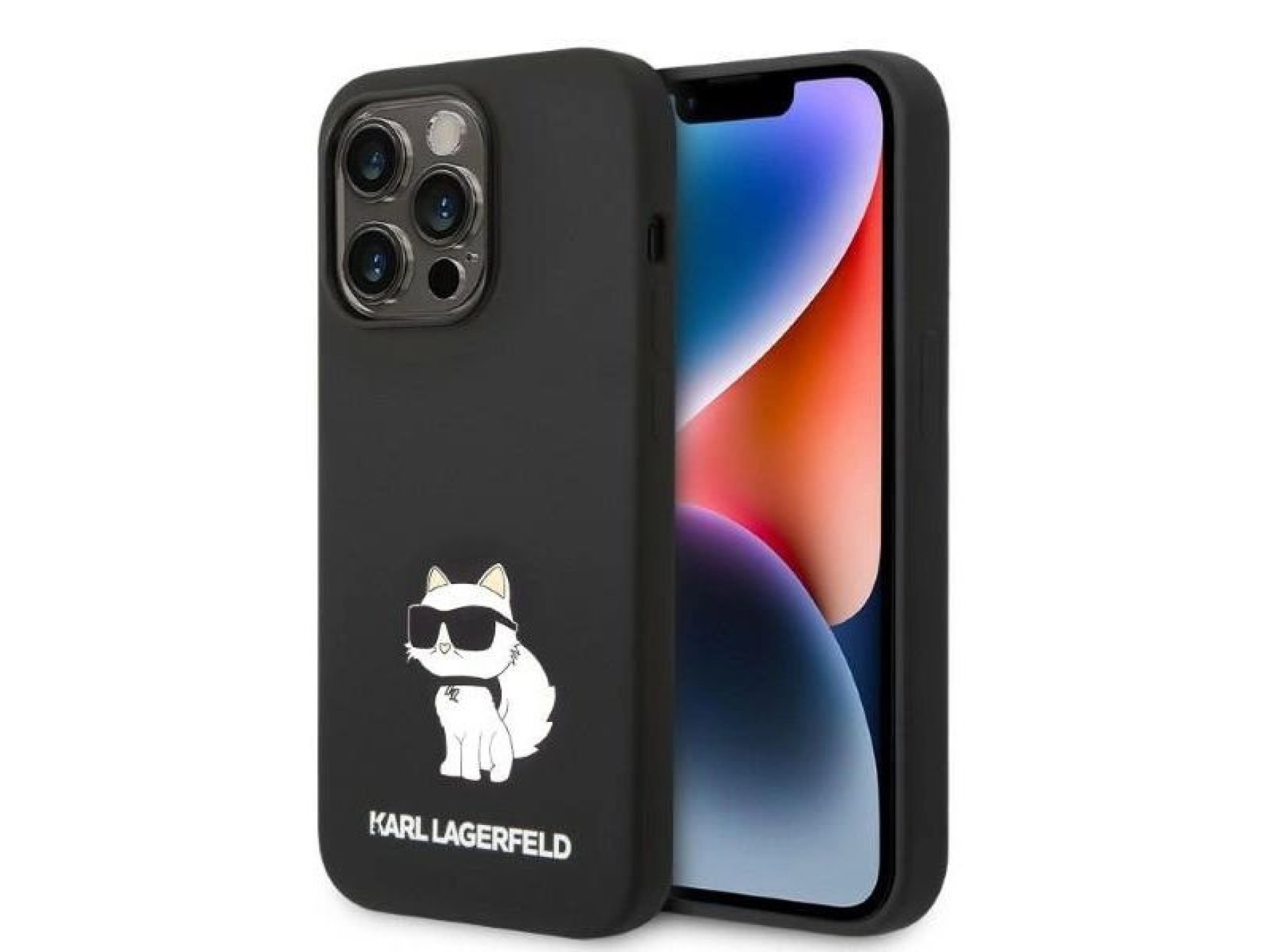 Funda de silicona Karl Lagerfeld Choupette para iPhone 14 Pro Max - negra