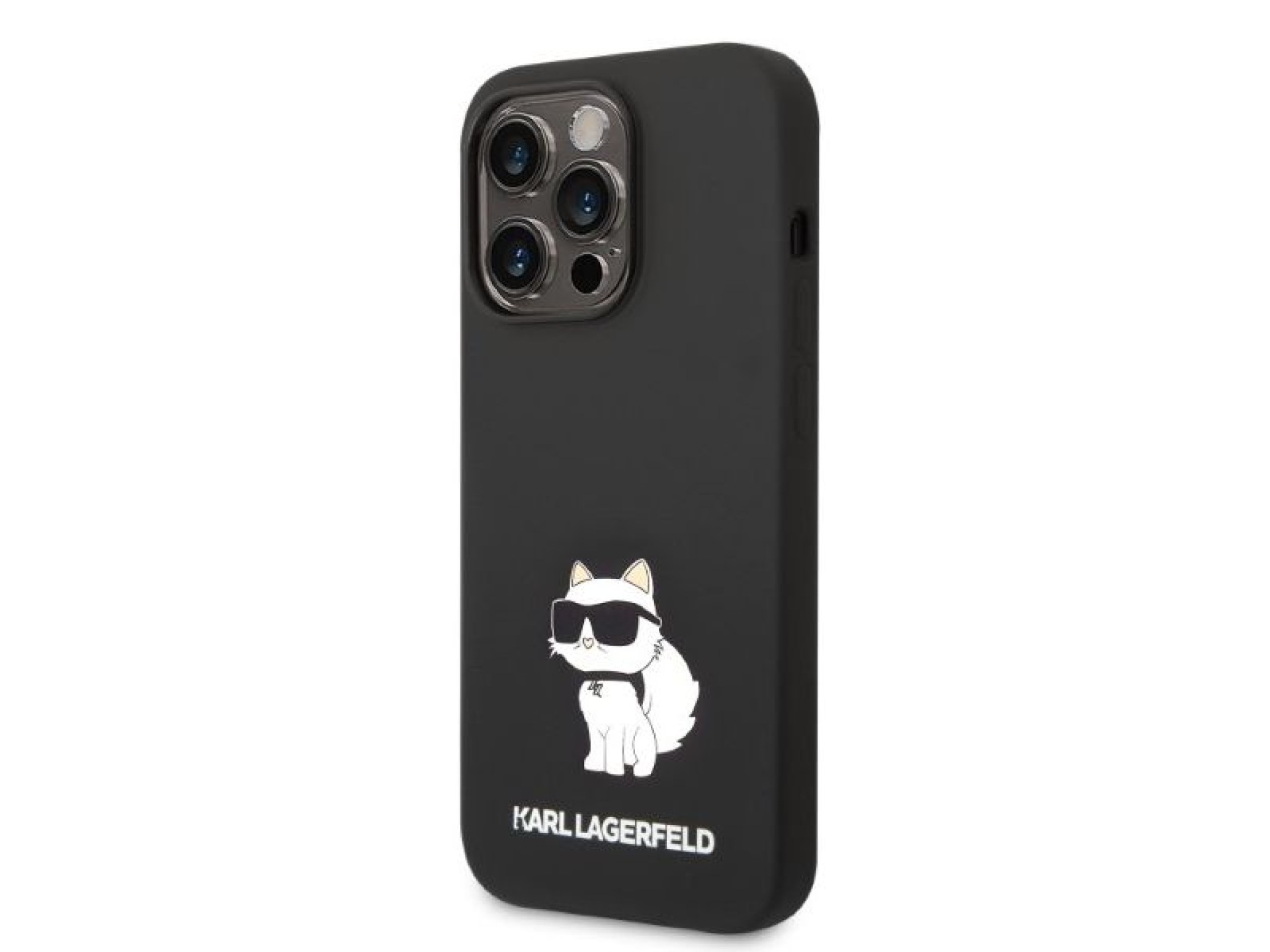 Funda de silicona Karl Lagerfeld Choupette para iPhone 14 Pro Max - negra