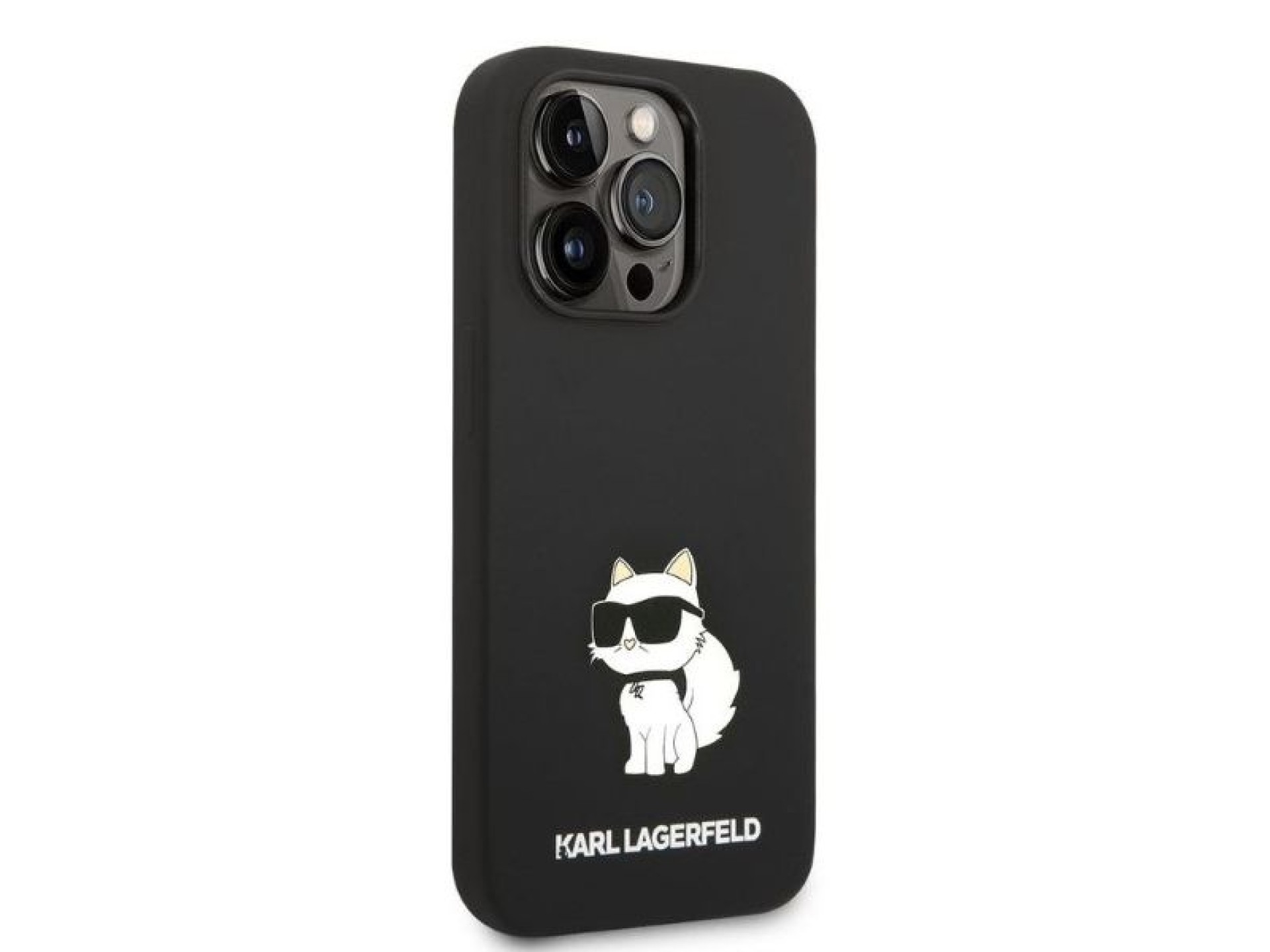 Funda de silicona Karl Lagerfeld Choupette para iPhone 14 Pro Max - negra