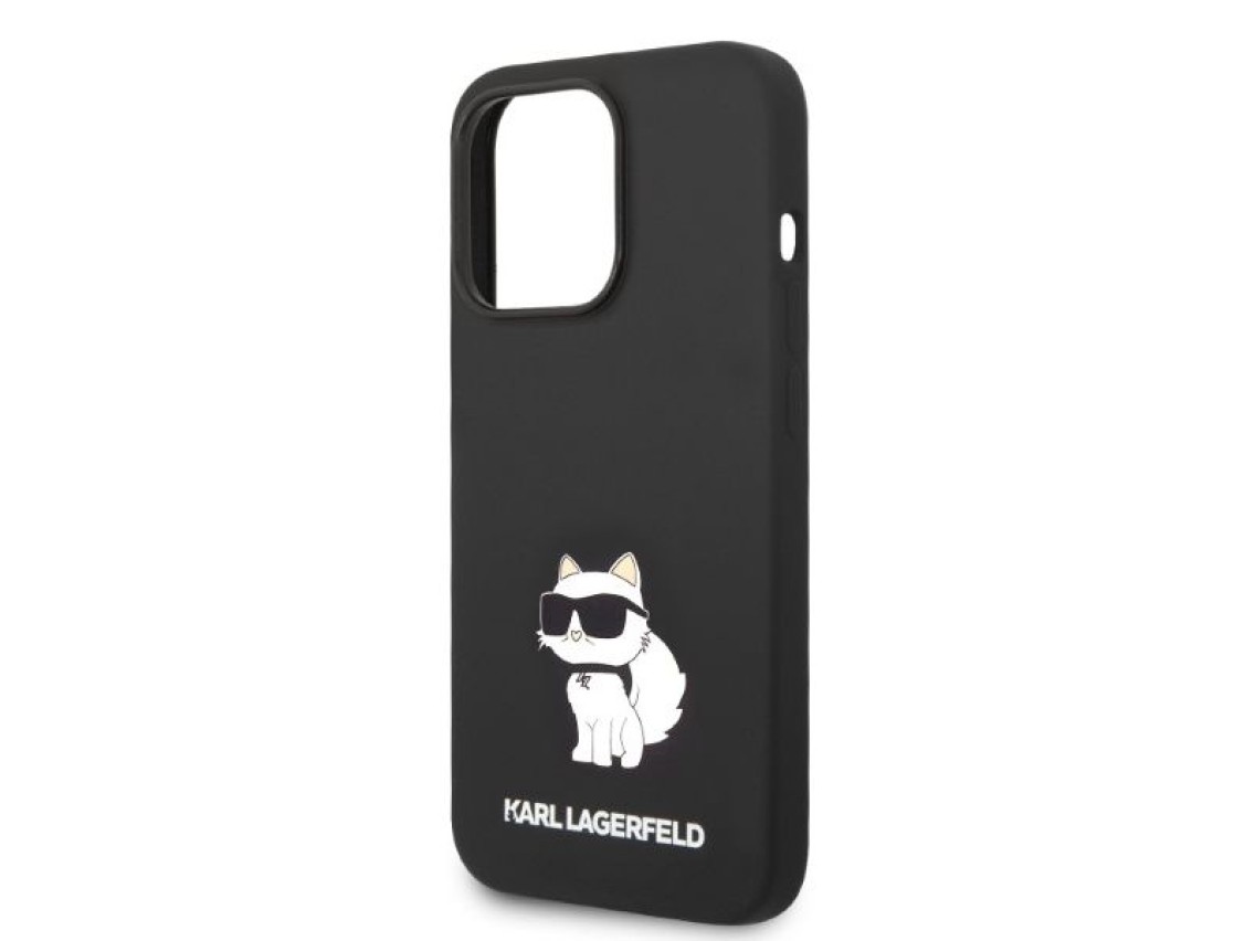 Funda de silicona Karl Lagerfeld Choupette para iPhone 14 Pro Max - negra