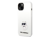 Funda de silicona Karl Lagerfeld Choupette para iPhone 14 Plus - blanca