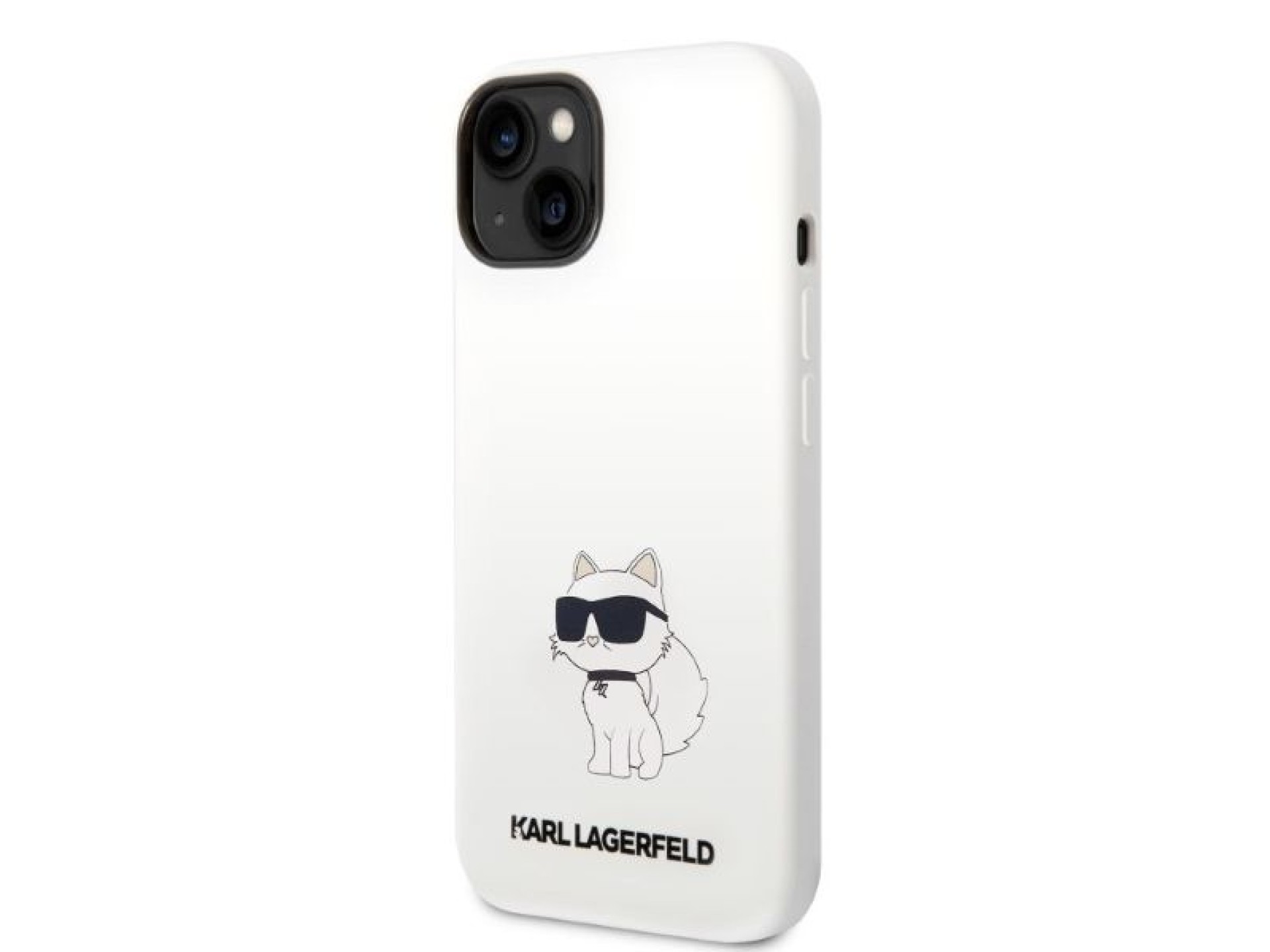 Funda de silicona Karl Lagerfeld Choupette para iPhone 14 Plus - blanca