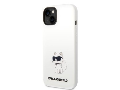 Funda de silicona Karl Lagerfeld Choupette para iPhone 14 Plus - blanca