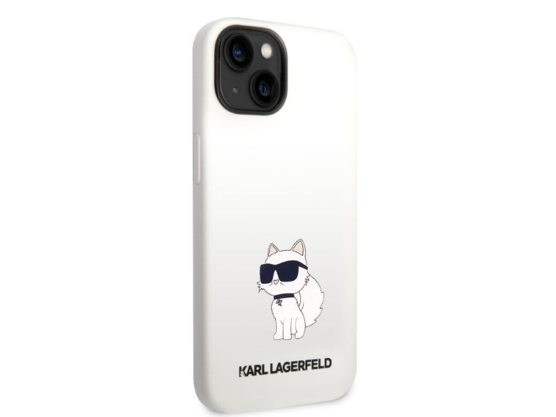Funda de silicona Karl Lagerfeld Choupette para iPhone 14 Plus - blanca