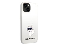 Funda de silicona Karl Lagerfeld Choupette para iPhone 14 Plus - blanca