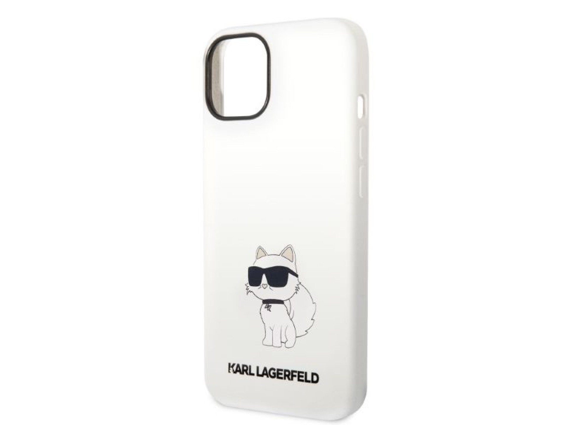 Funda de silicona Karl Lagerfeld Choupette para iPhone 14 Plus - blanca