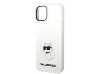 Funda de silicona Karl Lagerfeld Choupette para iPhone 14 Plus - blanca