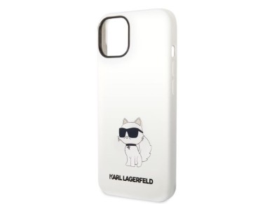 Funda de silicona Karl Lagerfeld Choupette para iPhone 14 Plus - blanca