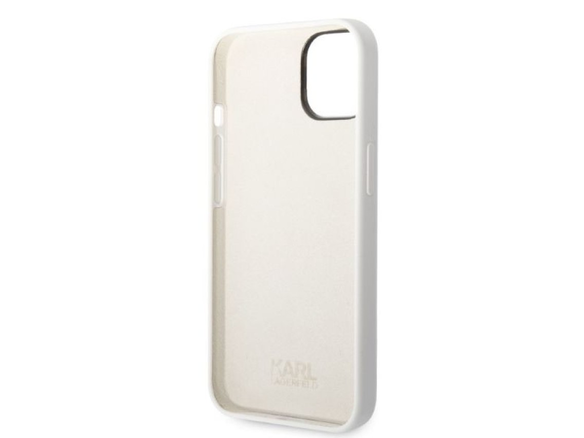 Funda de silicona Karl Lagerfeld Choupette para iPhone 14 Plus - blanca