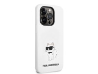 Karl Lagerfeld KLHCP14LSNCHBCH iPhone 14 Pro 6.1" hardcase white/white Silicone Choupette Karl Lagerfeld KLHCP14LSNCHBCH iPhone 14 Pro 6.1" hardcase white/white Silicone Choupette