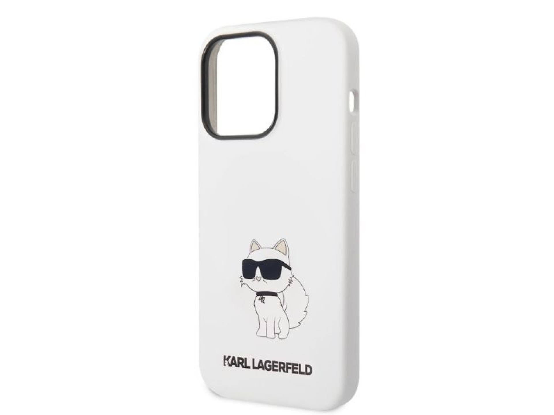Funda de silicona Karl Lagerfeld Choupette para iPhone 14 Pro Max - blanca