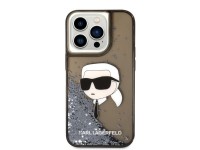 Karl Lagerfeld KLHCP14LLNKHCK iPhone 14 Pro 6.1" capa rígida preta/preta com glitter Karl Head Karl Lagerfeld KLHCP14LLNKHCK iPhone 14 Pro 6.1" capa rígida preta/preta com glitter Karl Head