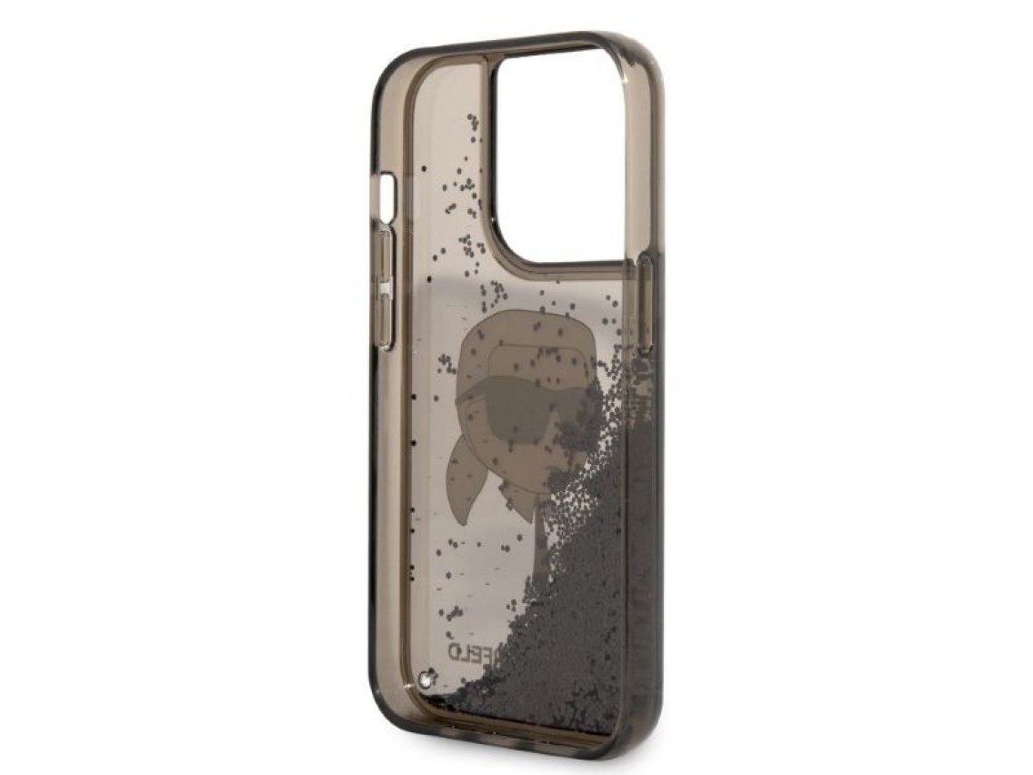 Karl Lagerfeld Glitter Karl's Head case for iPhone 14 Pro Max - black