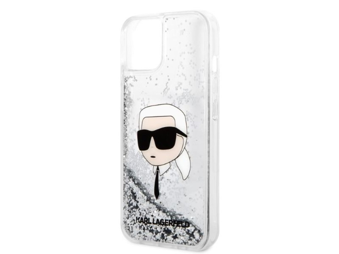Karl Lagerfeld KLHCP14MLNKHCH iPhone 14 Plus 6.7" plateado/carcasa rígida plateada Glitter Karl Head