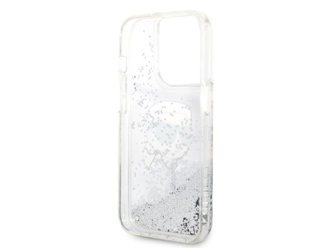 Karl Lagerfeld KLHCP14LLNKHCH iPhone 14 Pro 6.1" prateado/capa rígida prateada com glitter Karl Head