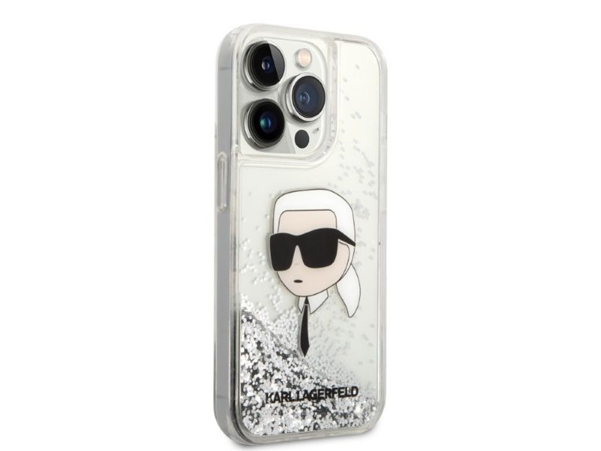 Karl Lagerfeld Glitter Karl's Head case for iPhone 14 Pro Max - silver