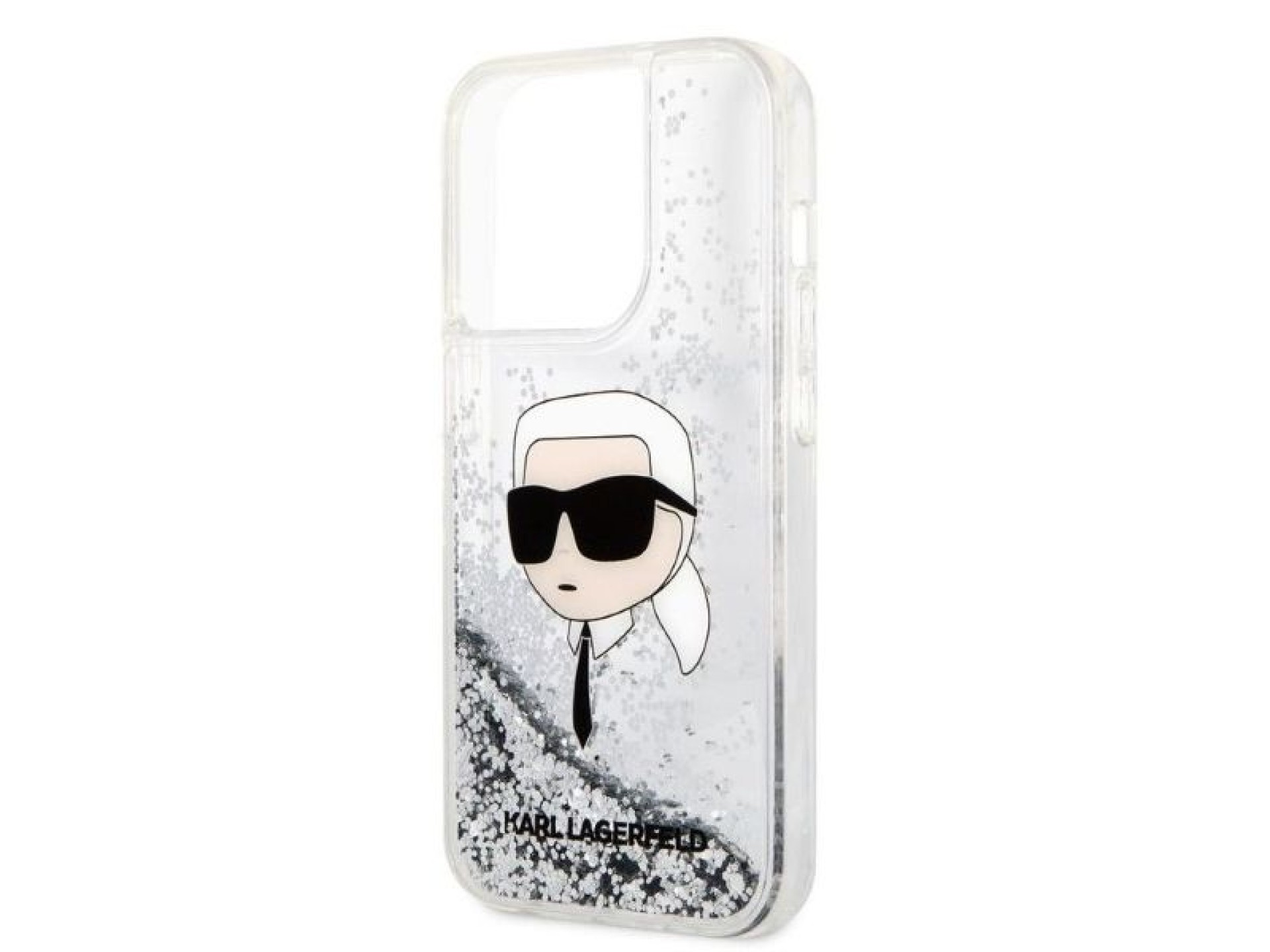 Karl Lagerfeld Glitter Karl's Head case for iPhone 14 Pro Max - silver