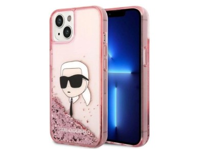 Karl Lagerfeld Glitter Karl's Head case for iPhone 14 Plus - pink Karl Lagerfeld Glitter Karl's Head case for iPhone 14 Plus - pink