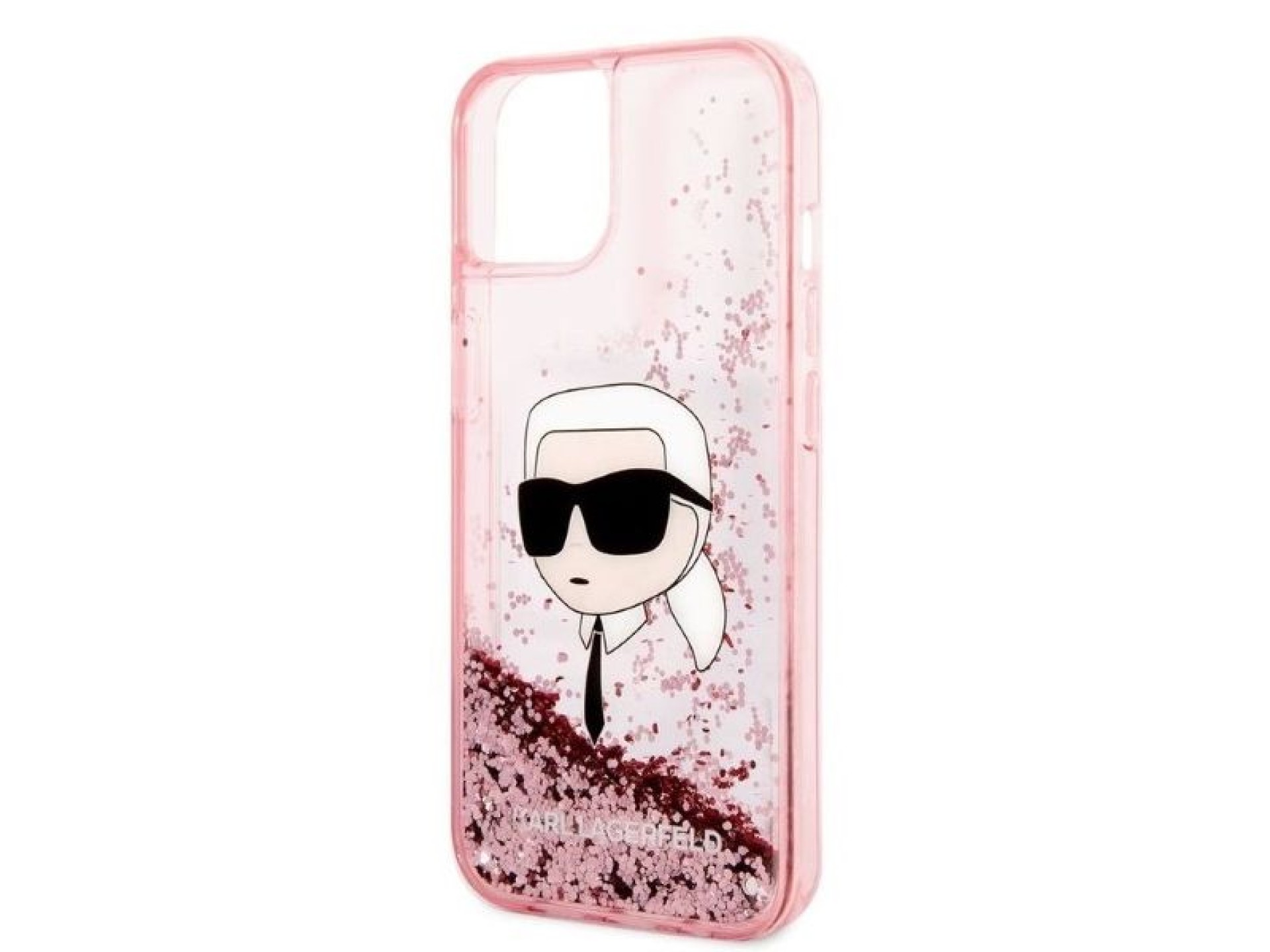 Karl Lagerfeld Glitter Karl's Head case for iPhone 14 Plus - pink