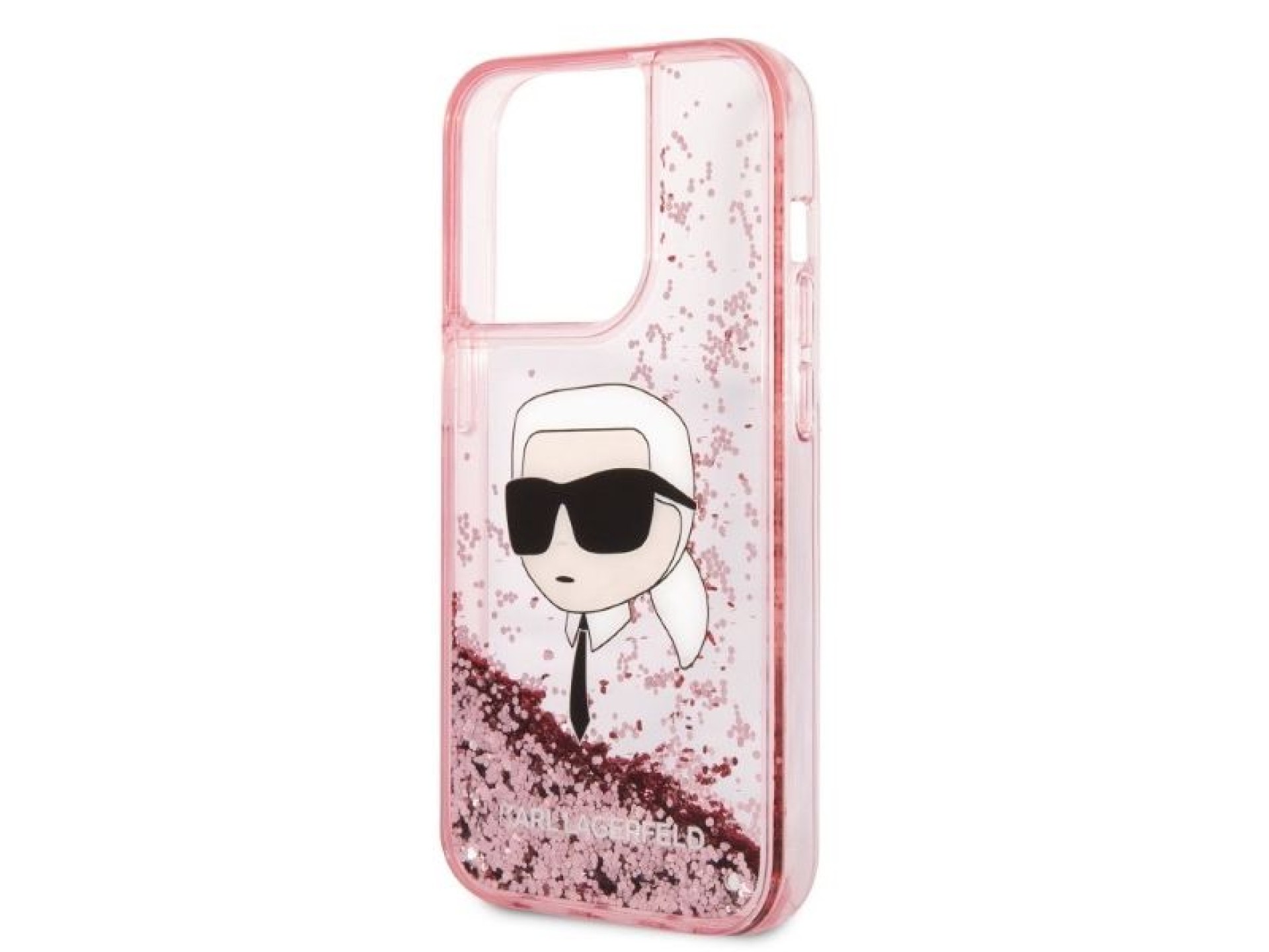 Funda Karl Lagerfeld Glitter Karl's Head para iPhone 14 Pro - rosa