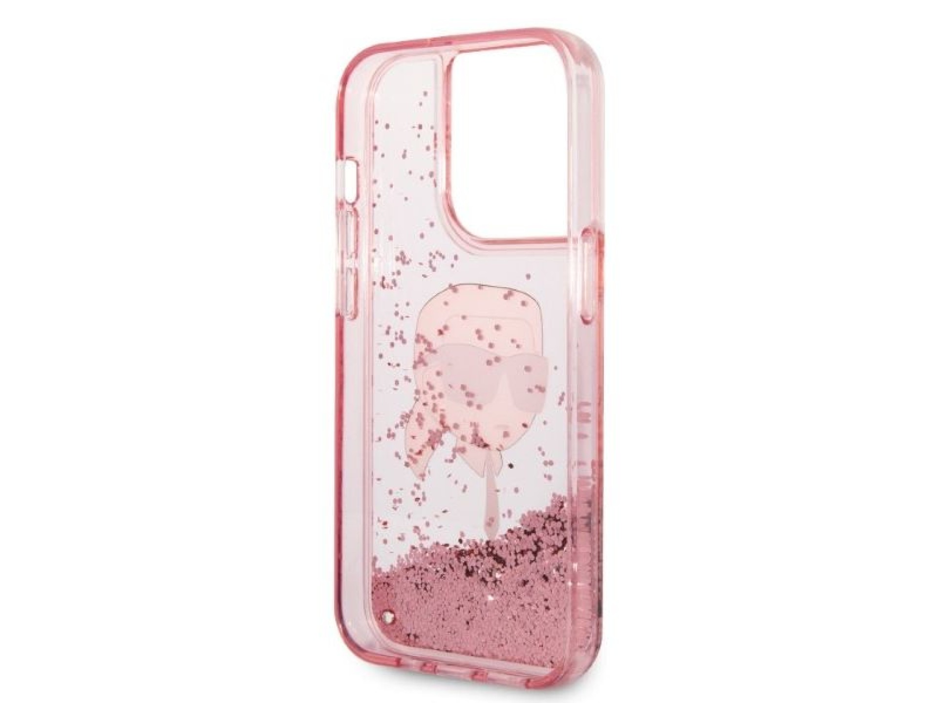 Funda Karl Lagerfeld Glitter Karl's Head para iPhone 14 Pro Max - rosa