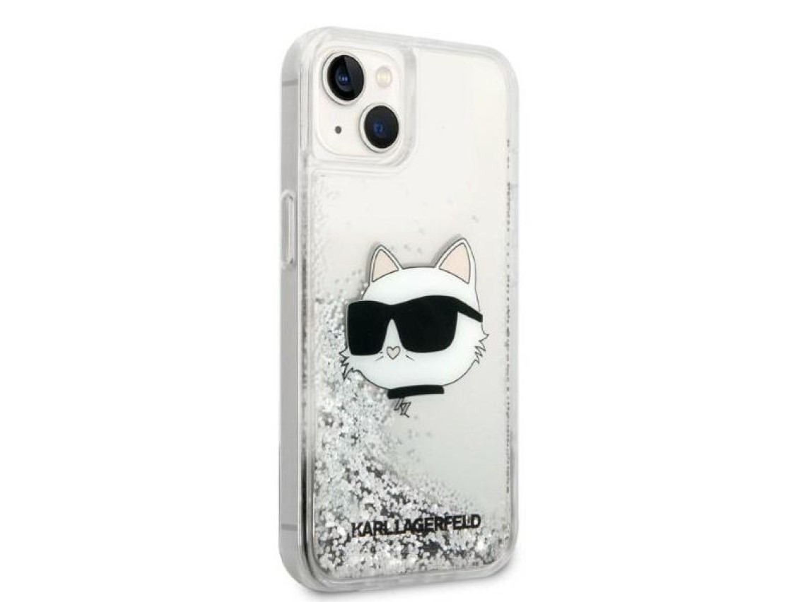 Karl Lagerfeld KLHCP14MLNHCCS iPhone 14 Plus 6.7" plateado/plateado estuche rígido Glitter Choupette