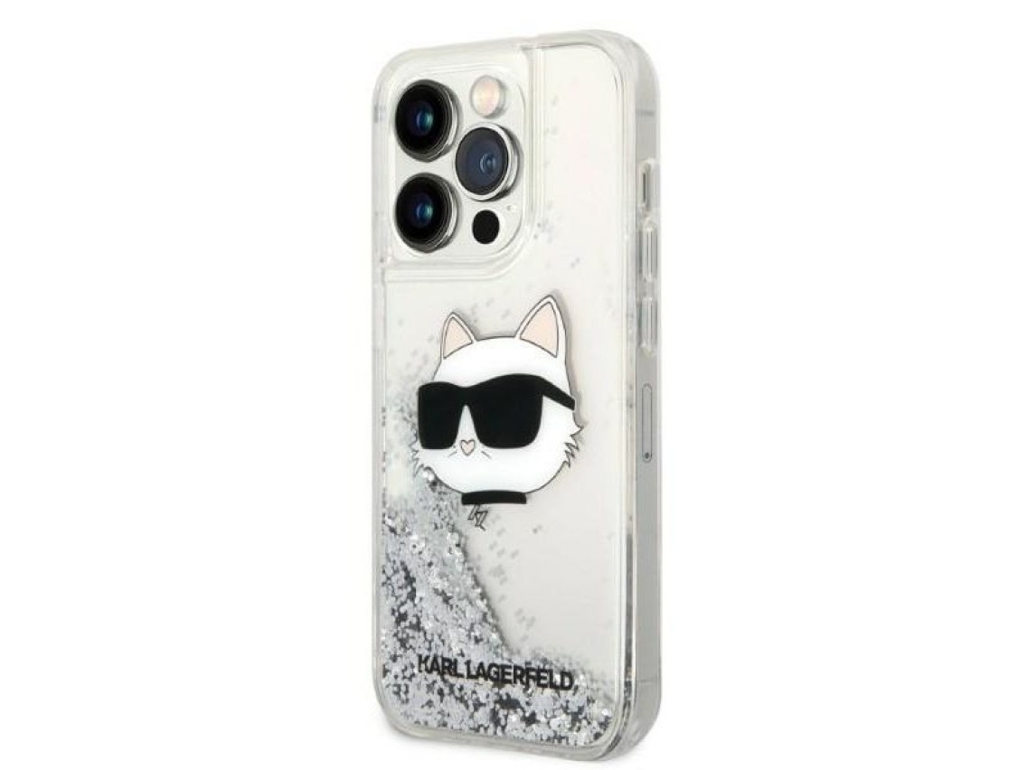 Karl Lagerfeld KLHCP14LLNHCCS iPhone 14 Pro 6.1" silver/silver hardcase Glitter Choupette Head