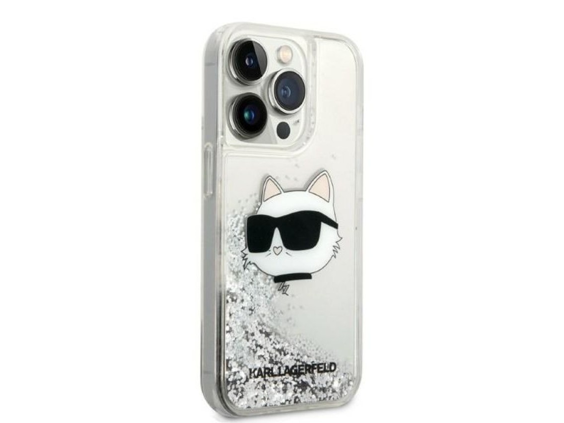 Karl Lagerfeld KLHCP14LLNHCCS iPhone 14 Pro 6.1" silver/silver hardcase Glitter Choupette Head