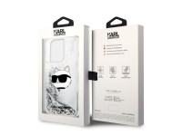 Karl Lagerfeld KLHCP14LLNHCCS iPhone 14 Pro 6.1" silver/silver hardcase Glitter Choupette Head Karl Lagerfeld KLHCP14LLNHCCS iPhone 14 Pro 6.1" silver/silver hardcase Glitter Choupette Head