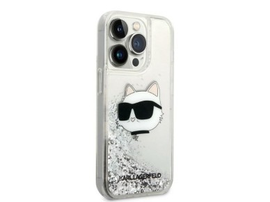 Karl Lagerfeld KLHCP14XLNHCS iPhone 14 Pro Max 6.7" silver/silver hardcase Glitter Choupette Head Karl Lagerfeld KLHCP14XLNHCS iPhone 14 Pro Max 6.7" silver/silver hardcase Glitter Choupette Head