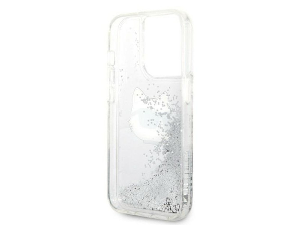 Karl Lagerfeld KLHCP14XLNHCS iPhone 14 Pro Max 6.7" prateado/capa rígida prateada com glitter Choupe