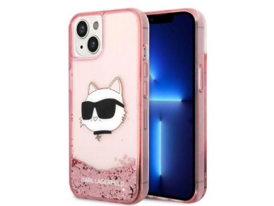 Karl Lagerfeld Glitter Choupette Head case for iPhone 14 Plus - pink Karl Lagerfeld Glitter Choupette Head case for iPhone 14 Plus - pink