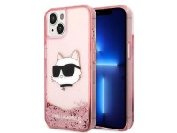Capa Karl Lagerfeld Glitter Choupette Head para iPhone 14 Plus - rosa