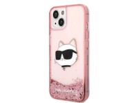 Capa Karl Lagerfeld Glitter Choupette Head para iPhone 14 Plus - rosa