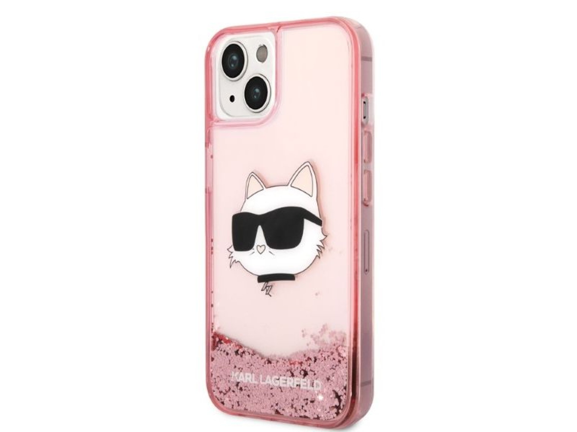 Capa Karl Lagerfeld Glitter Choupette Head para iPhone 14 Plus - rosa