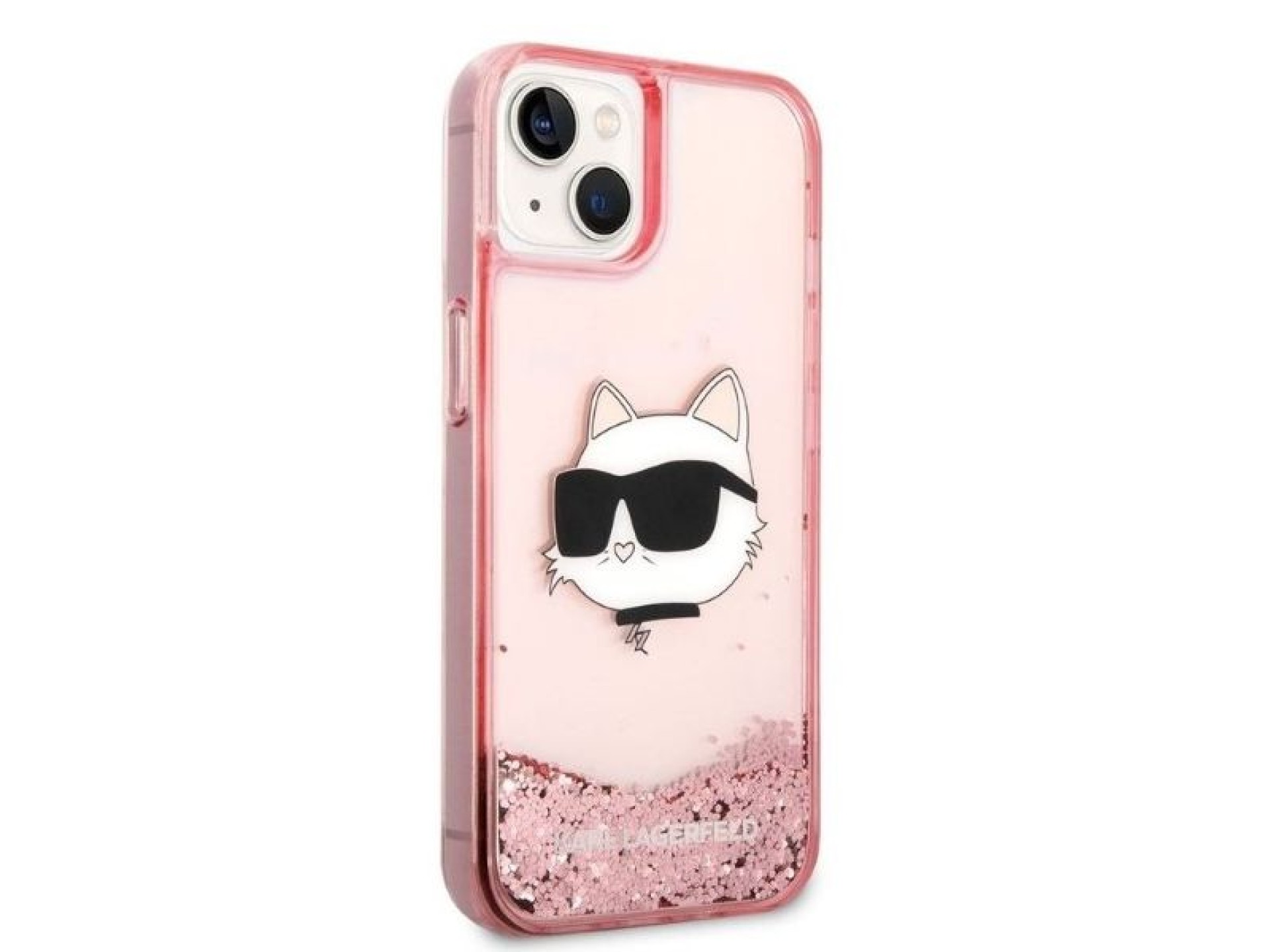 Capa Karl Lagerfeld Glitter Choupette Head para iPhone 14 Plus - rosa