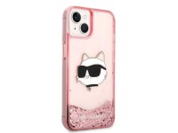 Capa Karl Lagerfeld Glitter Choupette Head para iPhone 14 Plus - rosa