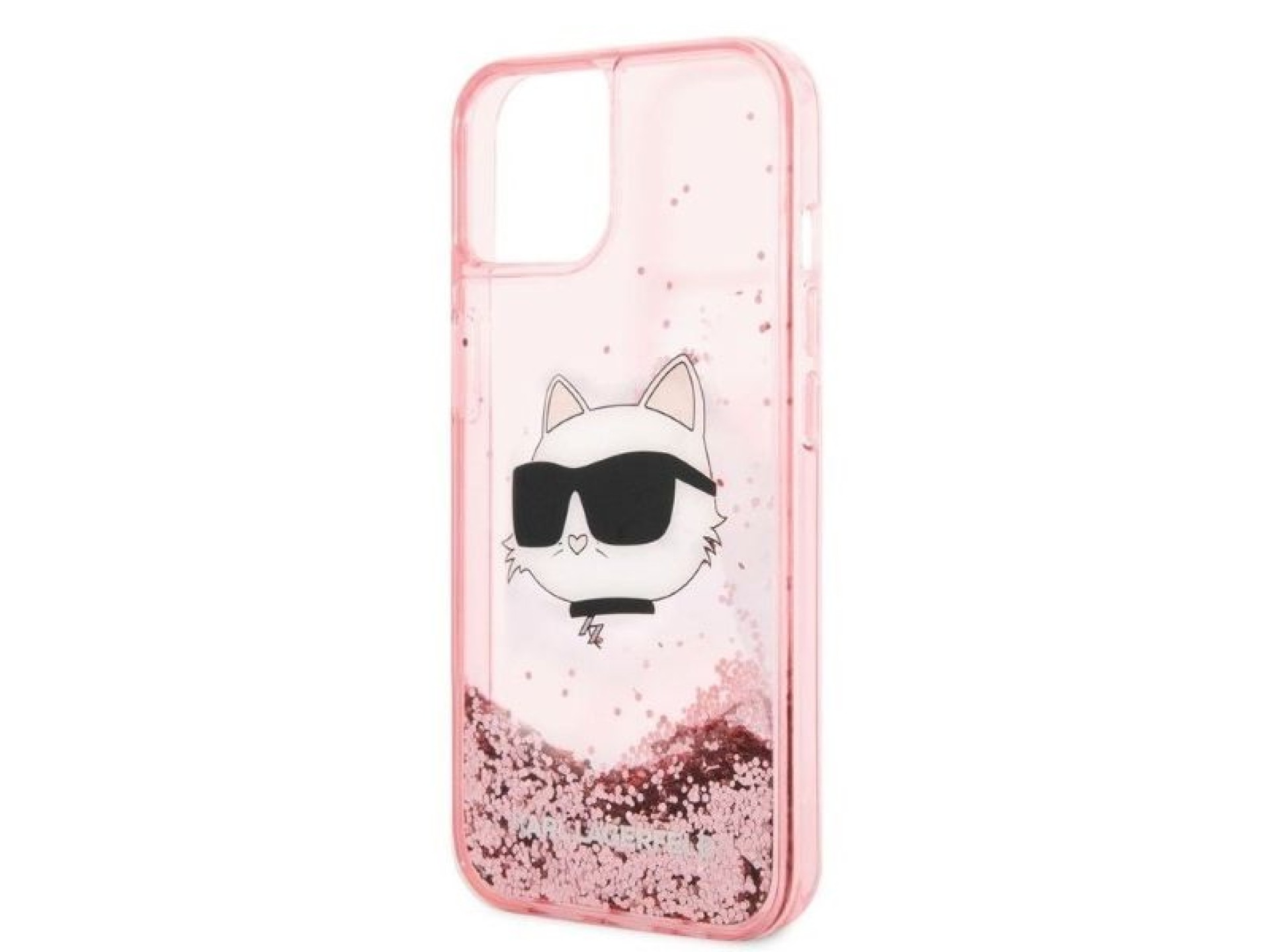 Capa Karl Lagerfeld Glitter Choupette Head para iPhone 14 Plus - rosa