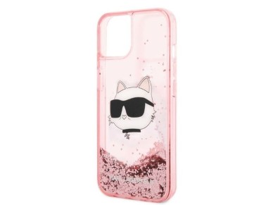 Karl Lagerfeld Glitter Choupette Head case for iPhone 14 Plus - pink Karl Lagerfeld Glitter Choupette Head case for iPhone 14 Plus - pink